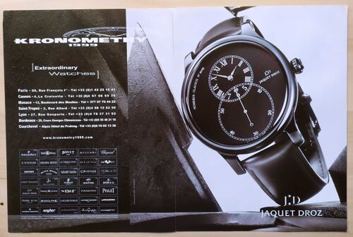 Publicité Papier - Montre Jaquet Droz "Grande Seconde" De 2008