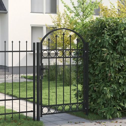 Prolenta Premium - Portail De Jardin Avec Dessus Arqué Acier 1 X 1,5 M Noir
