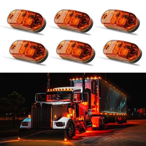 Feux Latéraux Éclairages, Feux De Gabarit Led, 12v-30v Indicateur De Position Lampe Avant Arrière, 6pcs Feux De Position Pour Auto Voiture Remorque Camionnette Camion Caravane Bus Van Moto (Ambre)