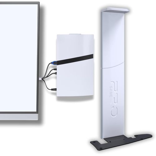 Premium PS5-PRO Support Mural pour Disque & numérique | Sortie du câble d'alimentation à Droite | Compatible avec Sony PlayStation 5 Pro, Accessoires PS5, PS5-Blanc