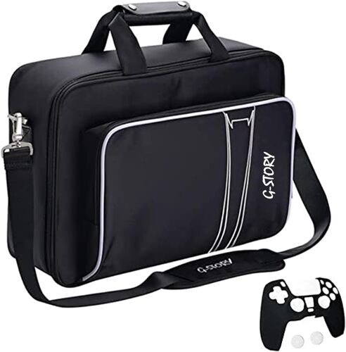 Sac de Transport, Étui Sac de Rangement avec Fermeture éclair en Alliage de Zinc,Sac de Voyage pour PS5 Console et Accessoires, Controller Skin * 1 est Inclus