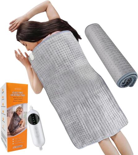 Coussin Chauffant, 50x100 cm Coussins Chauffants Très Grands, l'arrêt Automatique et les 10 Niveaux de Chaleur, Le Coussin Réchauffant pour Soulager les Douleurs du Dos, du Cou et des épaules