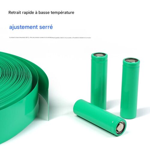 3pièces 2M 50mm Vert Fonce PVC Gaine Thermoretractable pour 2 X 18650 Batterie