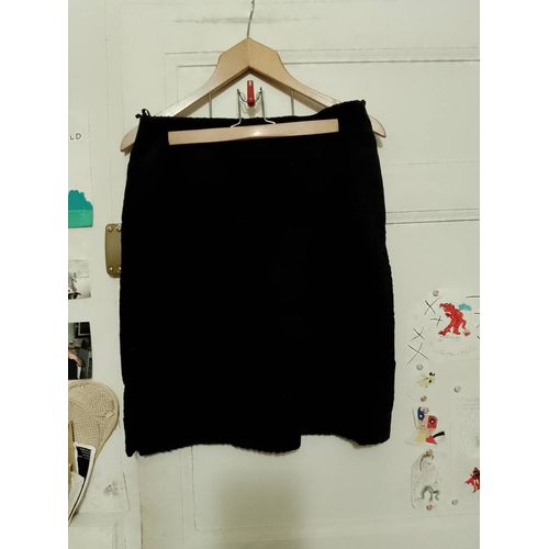 Jupe En Velours Noir 38 M Vintage Années 80.