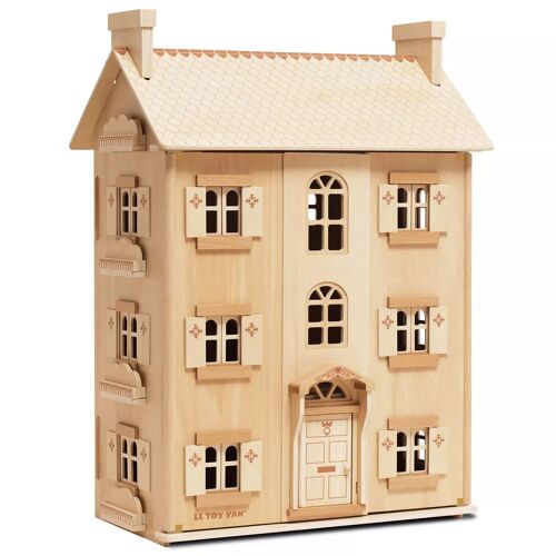 Grande maison de poupées en bois naturel