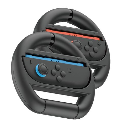 Volant Compatible avec Nintendo Switch 2 - Antidérapant Volant für JoyCon 2 - Accessoire pour Mario Kart World(Noir+Noir)