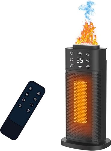 Chauffage d'appoint,radiateur electrique,2000W, Basse Consommation et Silencieux, avec Humidificateur & Minuterie