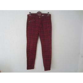 Jean Rouge À Carreaux T 40 Camaïeu
