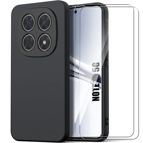 Coque + 2 Verres Trempés pour Xiaomi Redmi Note 15 5G/4G, Protection Silicone Anti-Rayures Noir - E.F.Connection
