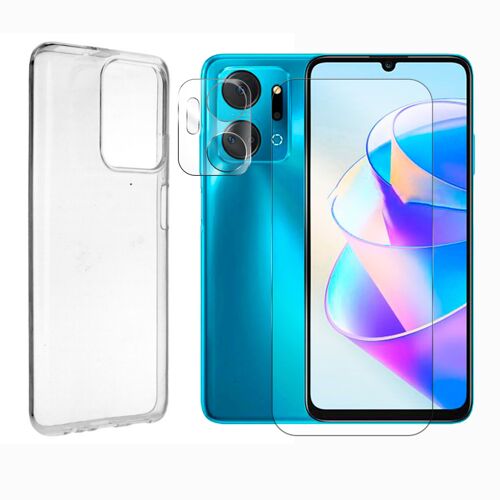 Verre Trempé Compatible pour Honor X7A 6.75"" RKY-LX1, RKY-LX2, RKY-LX3 + Verre Trempé Caméra Arrière + Coque souple silicone transparente - Visiodirect -