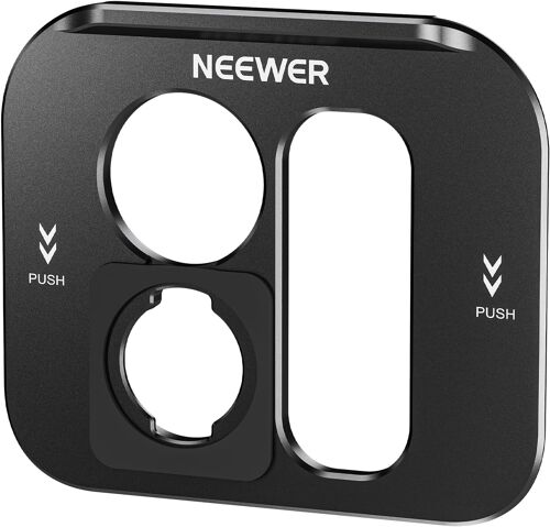 NEEWER Plaque Arrière d'Objectif Série T pour iPhone 15 Pro & iPhone 15 Pro Max Cage de Téléphone (PA023 et PA024), Adaptateur Monture d'Objectif Téléphone pour Objectifs Mobiles Moment T Series,PA034