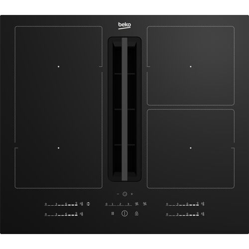 Beko HIXI 64700 UF Noir Intégré 60 cm Plaque avec zone à induction 4 zones Hotte intégrée