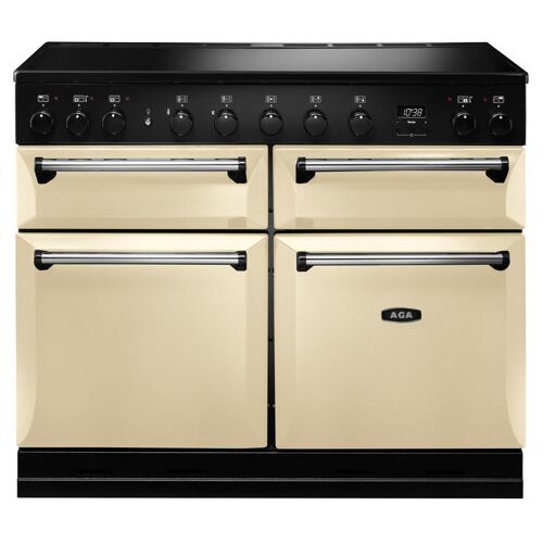 AGA Masterchef Deluxe 110 Cuisinière Electrique Plaque avec zone à induction Chrome, Crème