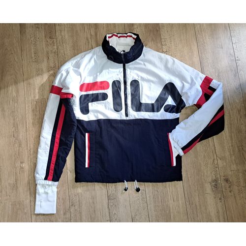 Veste Zipée Fila Pull Sweat Chaud Sport Mixte Homme Femme Blouson Bleu Marine Rouge Blanc À Capuche Refermable Xs 36 - Double Manches Pour Les Pouces - Envoi Très Rapide Et Soigne.