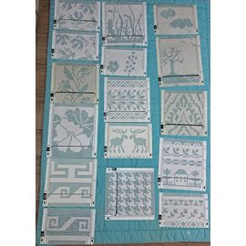 Enorme Lot De 16 Cartes Perforées Pour Machine À Tricoter Passap Électronique Automatique Brother Silver Reed Toyota Singer Phildar Déco Feuille Poinçonné Cerf, Maison, Arbre, Motifs Divers