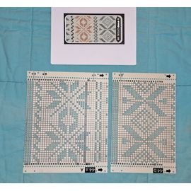 Lot De 2 Cartes Perforées Pour Machine À Tricoter Passap Électronique Automatique + Modele Brother Silver Reed Toyota Singer Phildar Déco Feuille Poinçonné Motifs Divers
