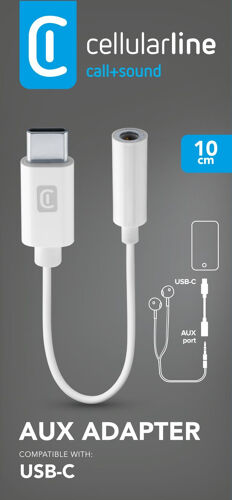 Cellularline MUSIC ENABLER TYPE-C Adaptateur audio pour jack de 3,5 mm
