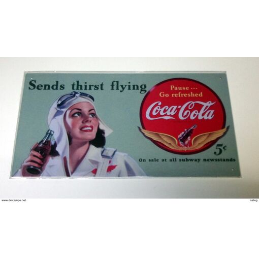 Plaque publicitaire Coca-Cola vintage en métal - Ressourcerie Histoires