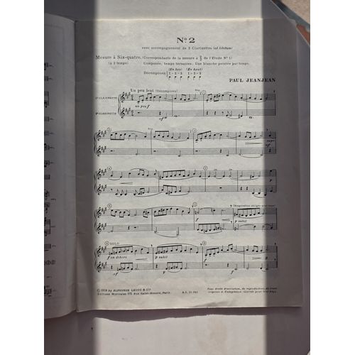 Paul Jeanjean - Études Techniques Et Mélodiques Pour Clarinette - Vol Ii : Parties De 2e Et 3e Clarinette