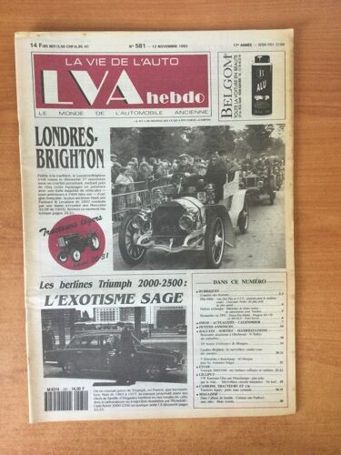 Lva La Vie De L'auto N° 581 17e Année : Londres-Brighton, Les Berlines Triumph 2000-2500 L'exotisme Sage