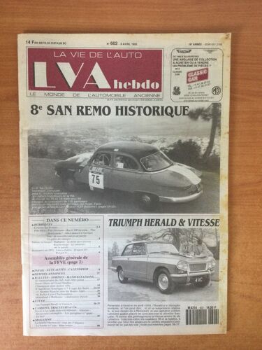 Lva La Vie De L'auto N° 602 18e Année : 8e San Remo Historique, Triumph Hérald & Vitesse