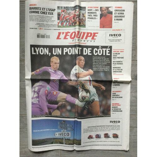 L'equipe N° 18900 Du 26 Mars 2006 : Lyon, Un Point De Cote Match Nul Face À Toulouse Mais Survole Toujours Le Classement De L1