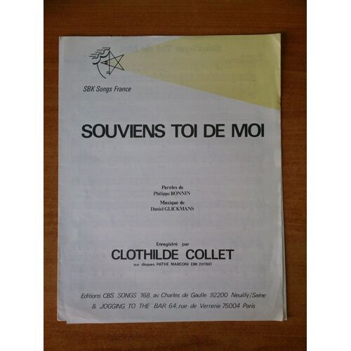 Souviens Toi De Moi Partition Clothilde Collet