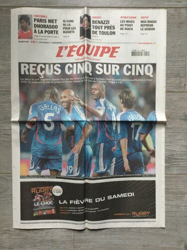 L'equipe N° 19097 Du 12 Octobre 2006 : Recus Cinq Sur Cinq Football Qualifications Euro 2008 France-Iles Féroé (5-0)