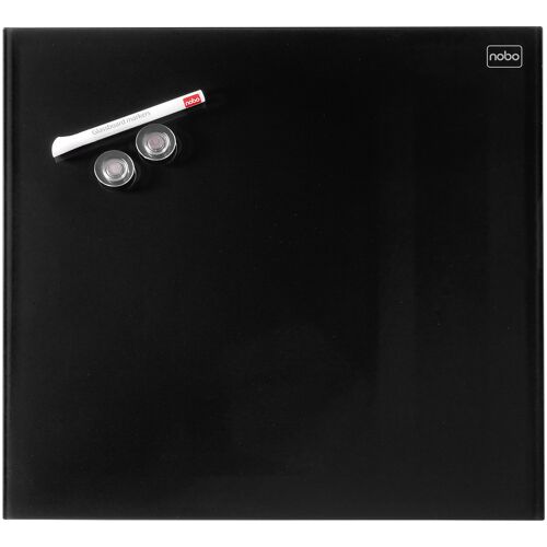 Nobo Tableau magnétique noir en verre Diamond 300x300, conditionnement retail