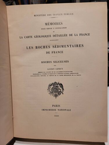 Les Roches Sedimentaires De France .. Roches Siliceuses .. Lucien Cayeux