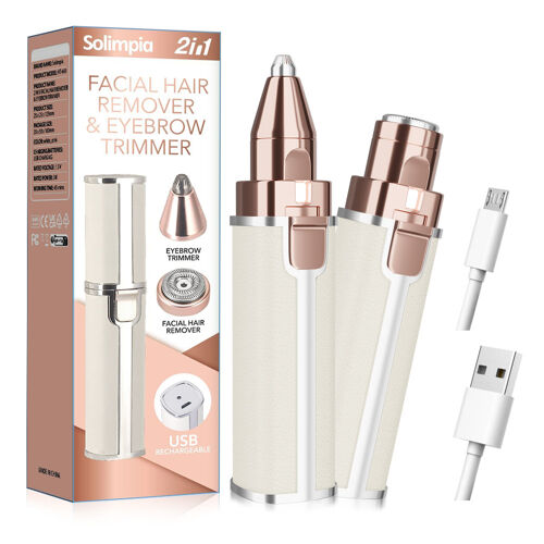 Épilateur Électrique Pour Femmes Scttomon Ht-668 Rasoir Pour Sourcils Et Facial 2 En 1