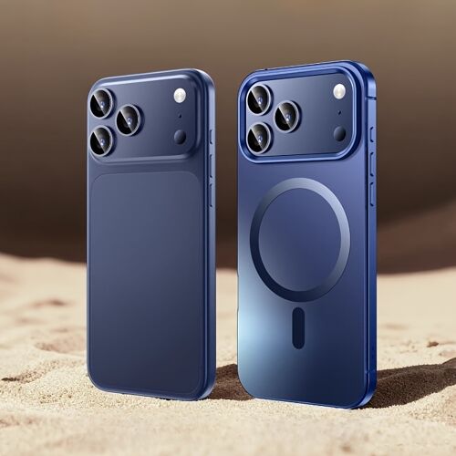 étui Téléphone : [Bordure en Alliage Original] Compatible avec Apple 17 Promax, iPhone 17 Pro, Nouveau Apple 17 Métal Aimanté, Coque de -Chute Givrée, Haut de Gamme et élégant