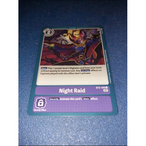 Night Raid Bt2 108 Carte Card Digimon Game
