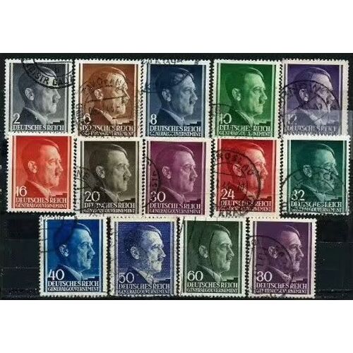 Pologne, Occupation Allemande, Gouvernement Général, 1941 - 1942, Belle Série Complète Timbres Yvert 82 À 99, Chancelier Hitler, Oblitérés, Tbe