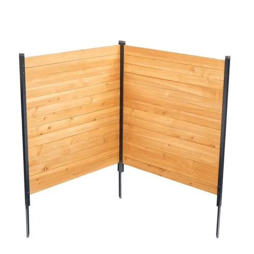 Clôture D'écran - Duoku - Dusgd2418 - Bois Massif - 2 Panneaux - 1100 X 982 Mm