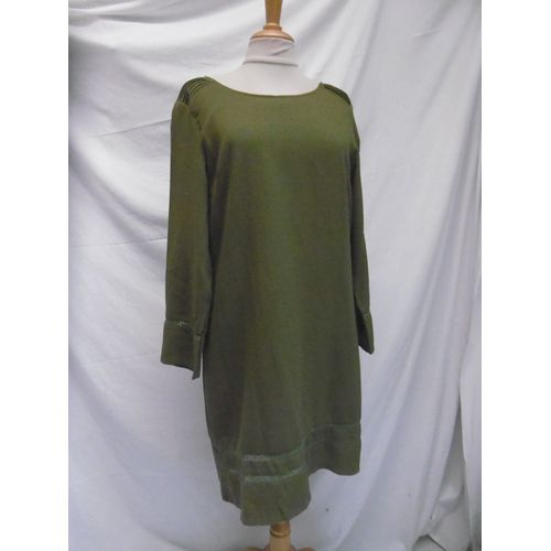 Akoz Belle Robe Droite Kaki T M 38