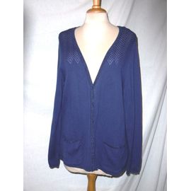 Damart Gilet Cardigan Bleu T 42