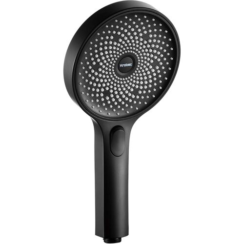 JGD-Krobec Pommeau de douche, douche à main grande 130 mm. Tête de douche à main avec 3 modes de jet,douche amovible, jeu de douche premium. Massage spa (noir)