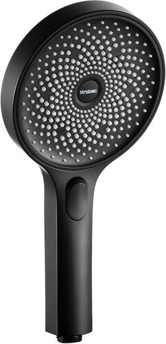 JGD-Krobec Pommeau de douche, douche à main grande 130 mm. Tête de douche à main avec 3 modes de jet,douche amovible, jeu de douche premium. Massage spa (noir)