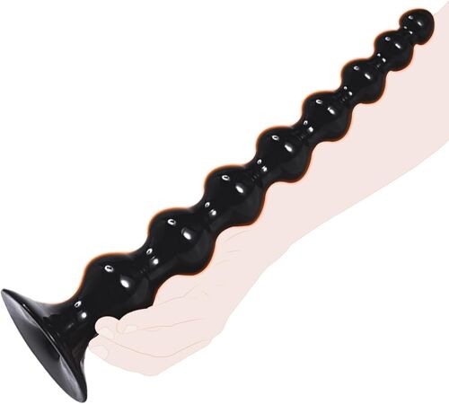 Jgd-Plug Anal Sex Toys, Silicone Prostate Homme Dildo Sextoys Plug, Chaîne Anale D'entraînement Anal Flexible, Anaux Butt Plug Pour Femmes Hommes (Noir, L)