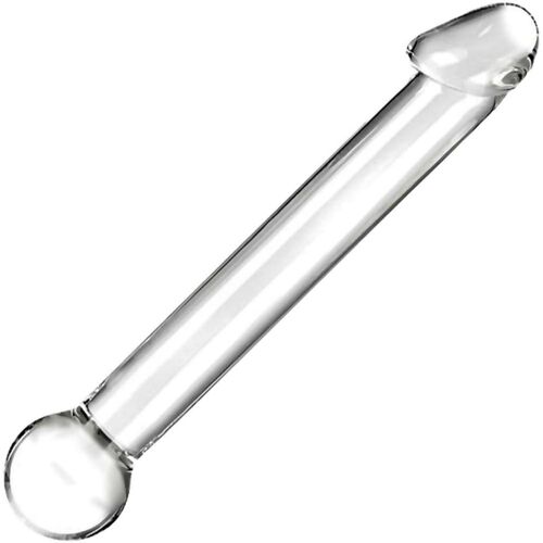 Jgd-Realistic Head Godemichet En Verre Transparent
