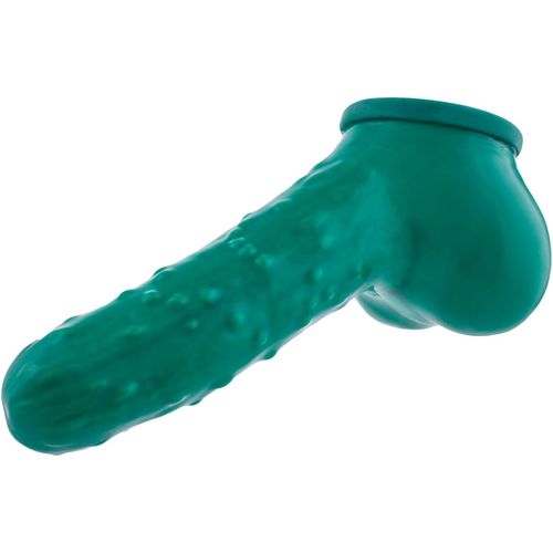 Jgd-Gaine De Pénis En Latex Concombre Tige 13 Cm - De Pénis Sleeve Avec Testicules Sac Au Design Concombres