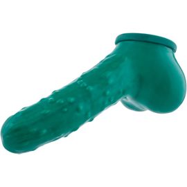 Jgd-Gaine De Pénis En Latex Concombre Tige 13 Cm - De Pénis Sleeve Avec Testicules Sac Au Design Concombres