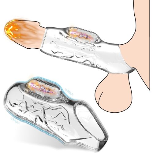 Jgd-Gaines Penis Avec Anneau Pour Couple, Vibrateur Sex Toys Pour Stimulateur Clitoridien Femme Et Améliorer L'érection Homme, Medical Silicone Augmenter La Circonférence Du Pénis, Elastique, Durable