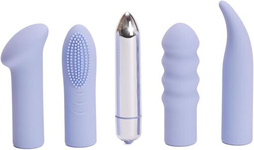 Jgd-The Power Bullet Lot De 5 Vibromasseurs Bullet Pour Adultes Avec Manchons En Silicone, Dix Réglages De Vibration ¿ Silicone Sans Danger Pour Le Corps ¿ Lilas