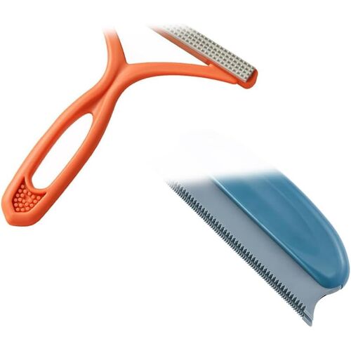 JGD-2 Pièces Ramasse Poils Animaux, Rasoir Anti Bouloche Manuel, Portable à Double Lint Remover, Décapant de Peluche, Brosse Chien Chat Animaux, pour Vêtements, Tapis, Canapé, Meubles, Voitures
