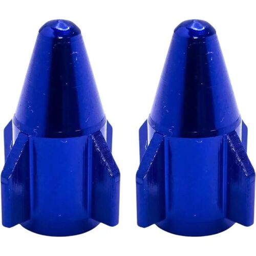 2x Bouchon De Valve Capuchon Forme Fusée Rocket Aluminium Schrader Pneu Vélo Moto Auto Voiture Quad Trottinette, Bleu