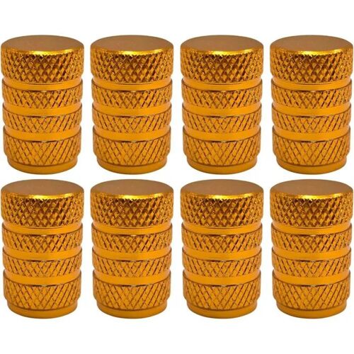 8x Bouchon De Valve Capuchon Forme Métal Aluminium Schrader Pneu Vélo Moto Auto Voiture Quad Trottinette, Or