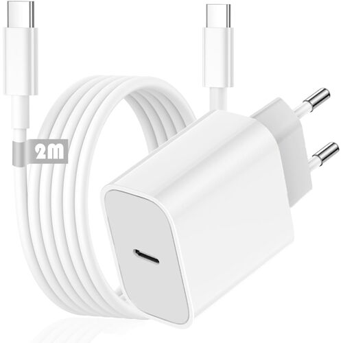 JGD-30W Chargeur Rapide iPhone, USB C Adaptateur Secteur Bloc, Certifié Apple MFi Chargeur Prise avec Câble de Type-C vers C 2M, Compatible avec iPhone 17/16/16 Plus/16 Pro/16 Pro Max/15/iPad Air/Min