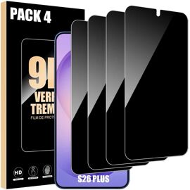 4 Verres Trempés Anti-Espion pour Samsung Galaxy S26 Plus, Protection d'écran Anti-Rayures - E.F.Connection